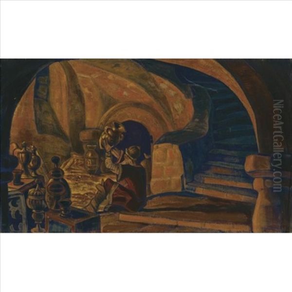 The Miser Oil Painting by Nikolai Konstantinovich Roerich