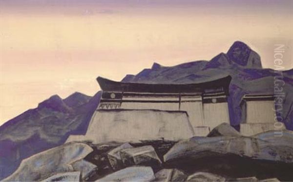 Castle Of Gessar Khan Oil Painting by Nikolai Konstantinovich Roerich