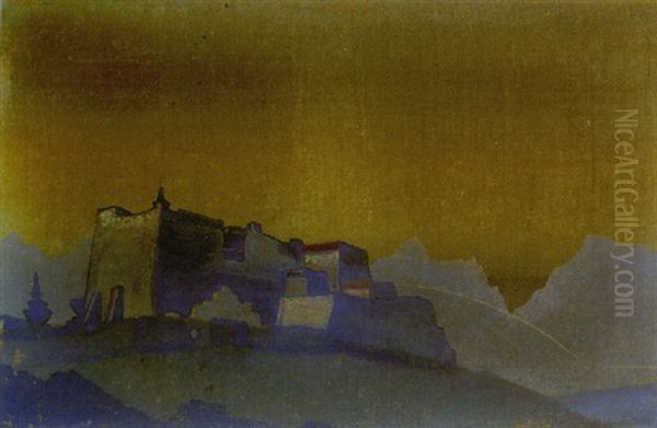 Tibetan Citadel Oil Painting by Nikolai Konstantinovich Roerich