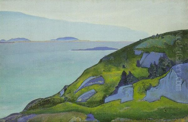 Rocky Coastal Landscape Oil Painting by Nikolai Konstantinovich Roerich