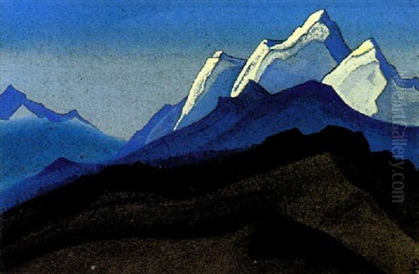 The Himalayas Oil Painting by Nikolai Konstantinovich Roerich