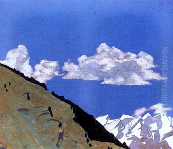 Clouds Over The Glaciers Oil Painting by Nikolai Konstantinovich Roerich