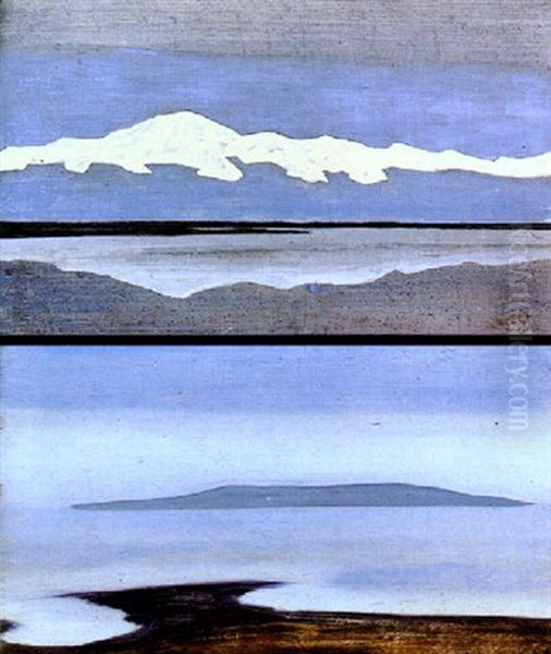 Landscape With Lake Oil Painting by Nikolai Konstantinovich Roerich