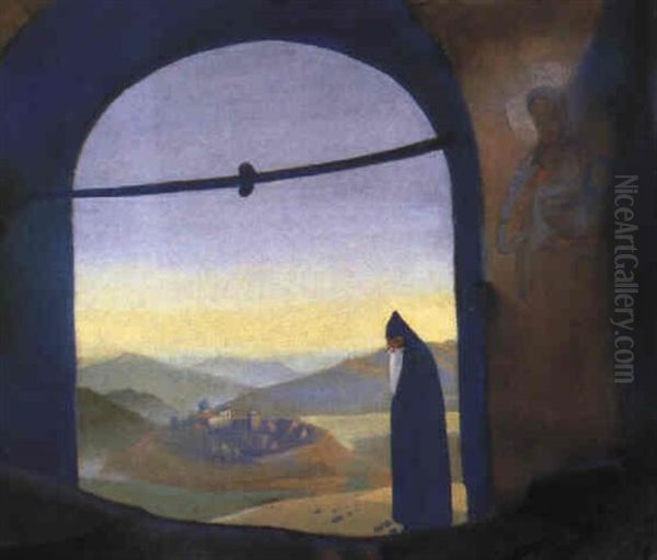 Russian Orthodoxy In British India Oil Painting by Nikolai Konstantinovich Roerich