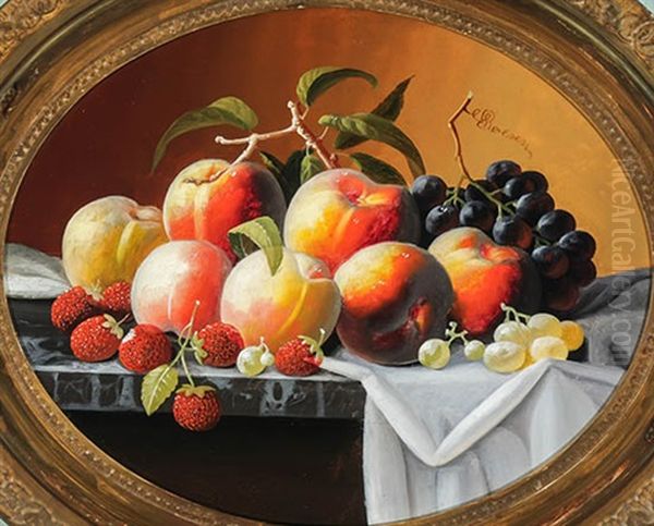 Table Top Still Life With Fruit Oil Painting by Severin Roesen