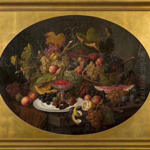 Still-life With Fruit And Compote Of Berries Oil Painting by Severin Roesen