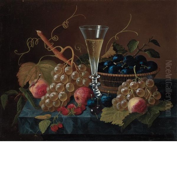 Still Life With Pilsner And Fruit Oil Painting by Severin Roesen