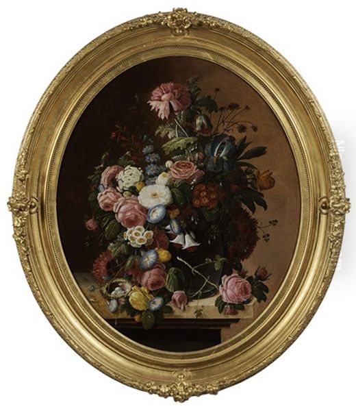 Still Life With Flowers And Nest Oil Painting by Severin Roesen