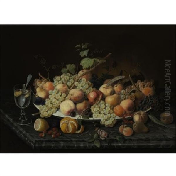 Still Life With Glass Of Lemonade Oil Painting by Severin Roesen