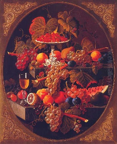 A Bountiful Still Life Oil Painting by Severin Roesen