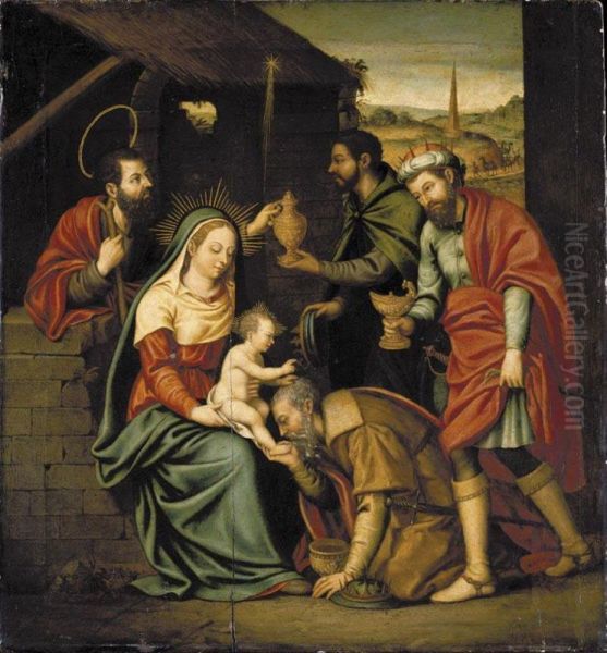 The Adoration Of The Magi Oil Painting by Nicolas, Le Pere Borras