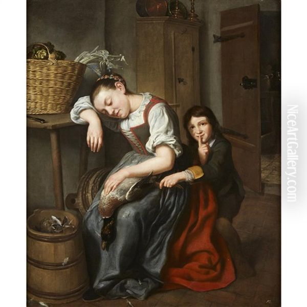 The Young Thief Oil Painting by Pieter Gerritsz van Roestraten