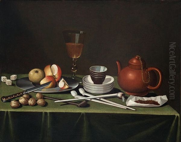 Stillleben Mit Fruchten Und Raucherutensilien Oil Painting by Pieter Gerritsz van Roestraten