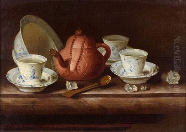 Nature Morte Au Service De The Oil Painting by Pieter Gerritsz van Roestraten