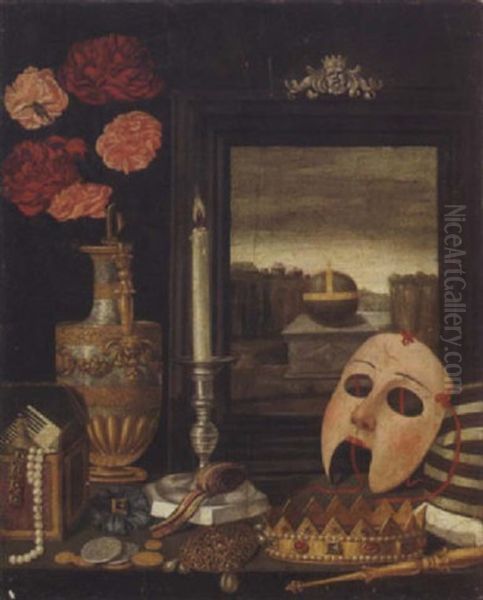 Vanitas-stilleben, Mit Symbolen Der Verganglichkiet Oil Painting by Pieter Gerritsz van Roestraten