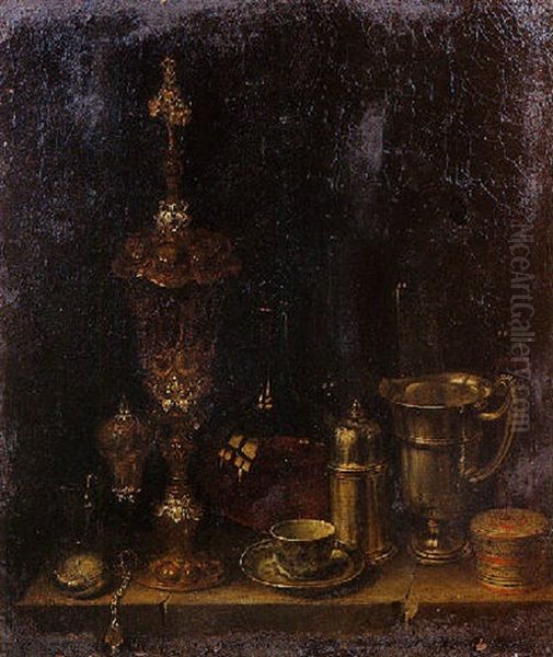 Nature Morte Au Hanap, Carafe Er Argenterie Oil Painting by Pieter Gerritsz van Roestraten