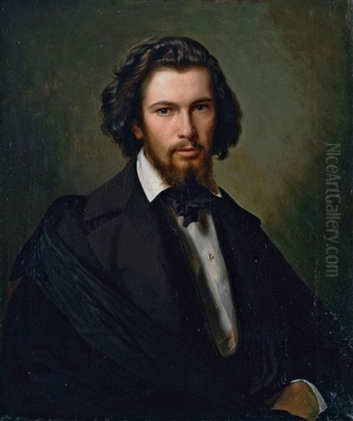 Bildnis Des Dr. Med. Karl Andreas Berthelen Als Student Der Medizin Oil Painting by Julius Amatus Roeting