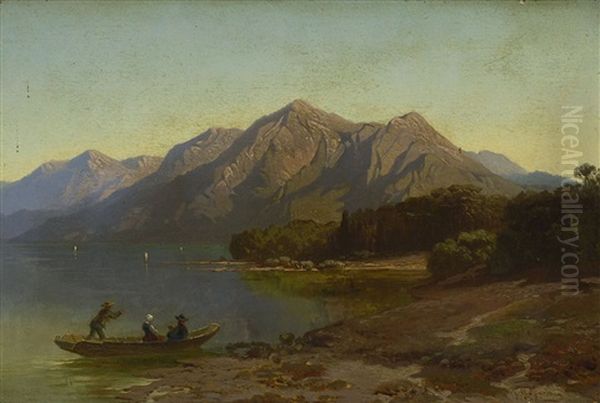 Am Chiemsee Oil Painting by Jean Francois Xavier Roffiaen