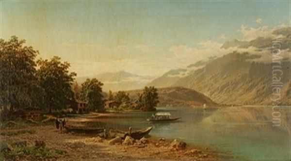 Le Matin Au Bord Du Lac De Brienz (canton De Berne, Suisse) by Jean Francois Xavier Roffiaen