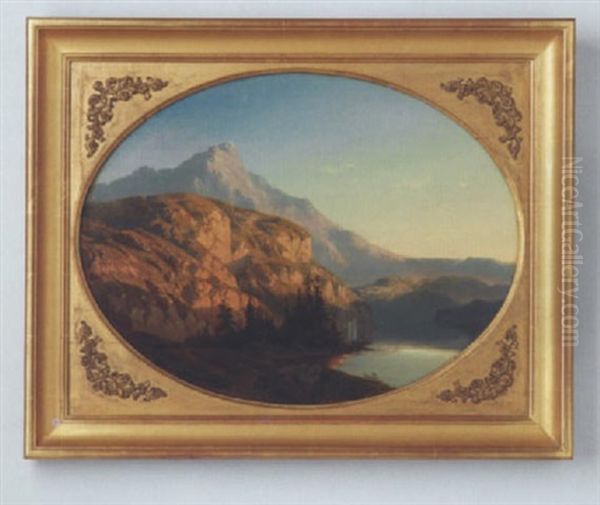 Pilatus Im Morgengrauen Oil Painting by Jean Francois Xavier Roffiaen