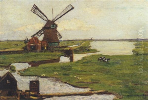 Le Moulin Oil Painting by Guillaume Georges Roger