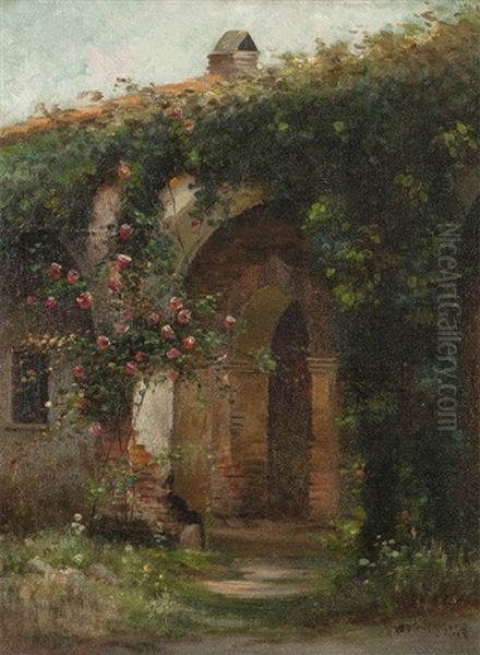 Mission Garden Oil Painting by Charles Rogers