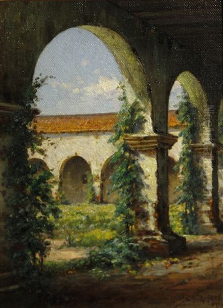 Mission Portico Oil Painting by Charles Albert Rogers