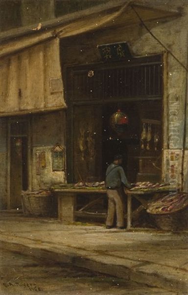 Fish Alley, Old Chinatown, S.f. Oil Painting by Charles Albert Rogers