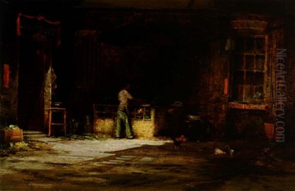 Public Kitchen, Old Chinatown Oil Painting by Charles Albert Rogers