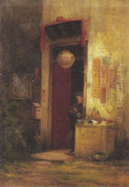 Old Chinatown, San Francisco Oil Painting by Charles Albert Rogers