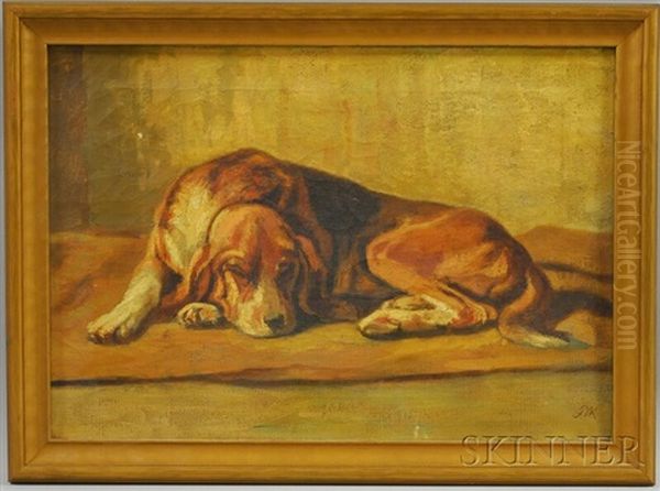 The Sleeping Beagle Oil Painting by Franklin Whiting Rogers