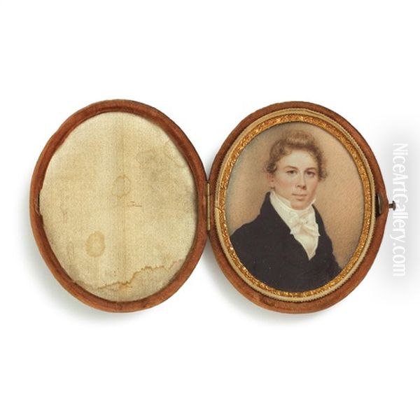 Miniature Portrait Of A Young Man With Blond Hair Oil Painting by Nathaniel Rogers