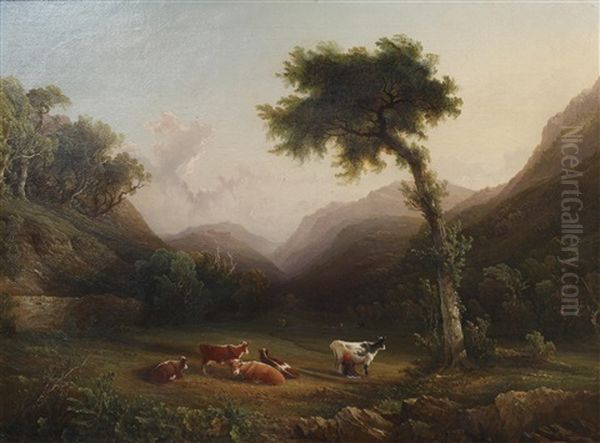 A Cumberland Landscape Oil Painting by Philip Hutchins Rogers