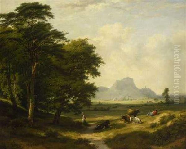 Weidelandschaft Oil Painting by Philip Hutchins Rogers