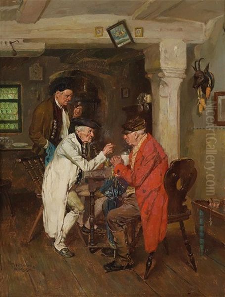 Angeregte Wirtshausdiskussion Oil Painting by Wilhelm Roegge the Younger