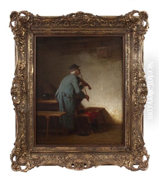 Geigenspieler Oil Painting by Wilhelm Roegge the Younger