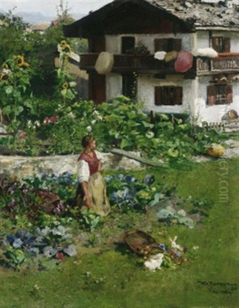 Im Garten Oil Painting by Wilhelm Roegge the Younger