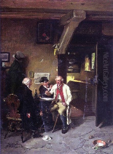 Kontrakt In Der Baurnstube Oil Painting by Wilhelm Roegge the Younger