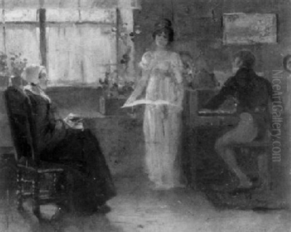 Hausmusik Oil Painting by Wilhelm Roegge the Younger