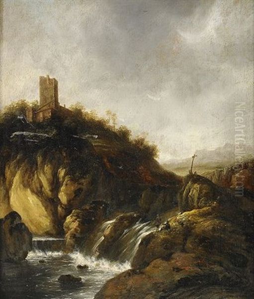 Landskap Med Fors Oil Painting by Roelant Roghman