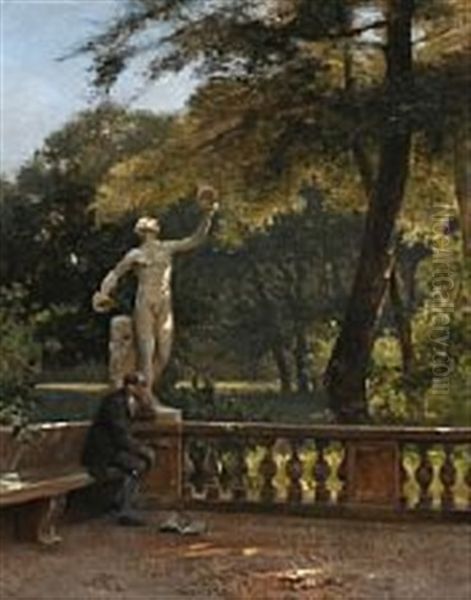 Fra Villa Borghese Oil Painting by Frederik Niels Martin Rohde