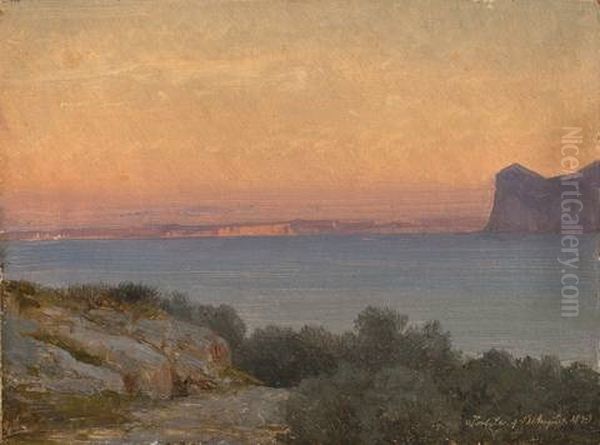 Der Gardasee Bei Torbole Oil Painting by Frederik Niels Martin Rohde