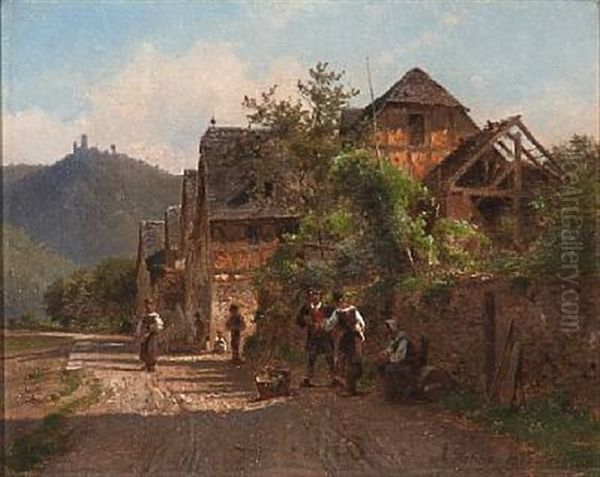 View From A Village In Germany Oil Painting by Frederik Niels Martin Rohde