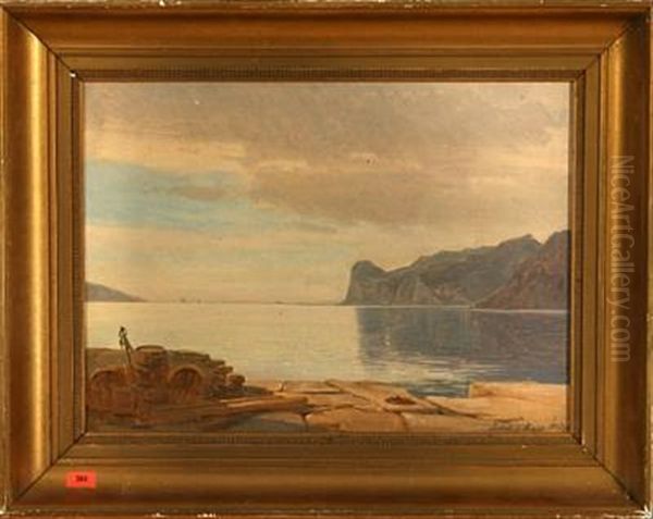 Udsigt Fra Torbole Over Lago Di Garda Oil Painting by Frederik Niels Martin Rohde