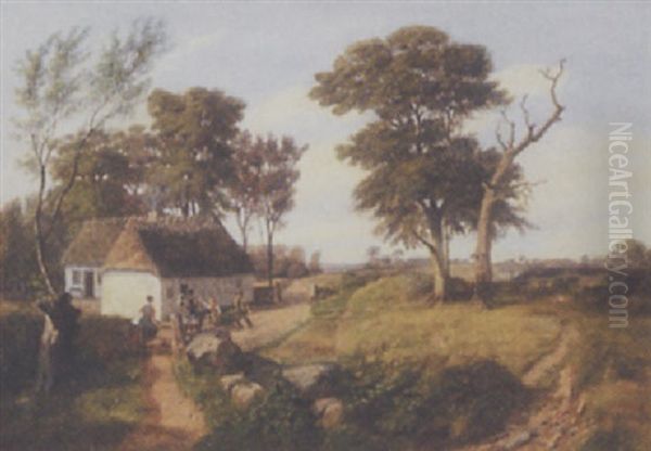 Bongegardssceneri Oil Painting by Frederik Niels Martin Rohde