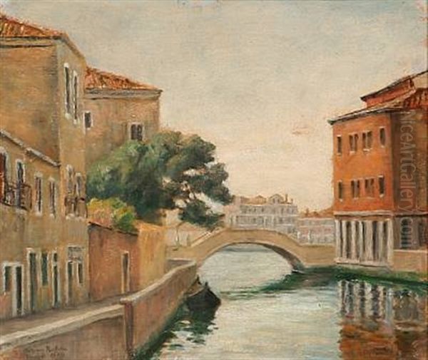 Kanal I Venezia Oil Painting by Johan Rohde