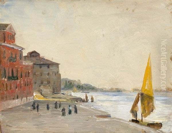 Parti Fra Riva Degli Schiavoni, Venezia Oil Painting by Johan Rohde