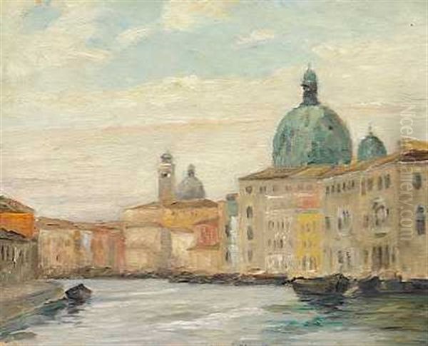 Parti Fra Canal Grande I Venedig Oil Painting by Johan Rohde