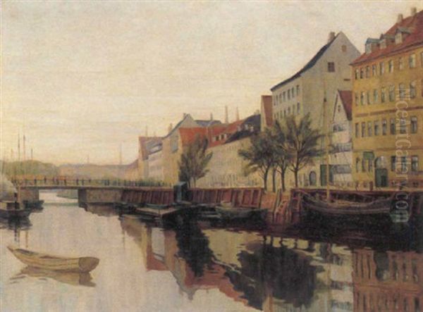 Parti Fra Christianshavn Oil Painting by Johan Rohde