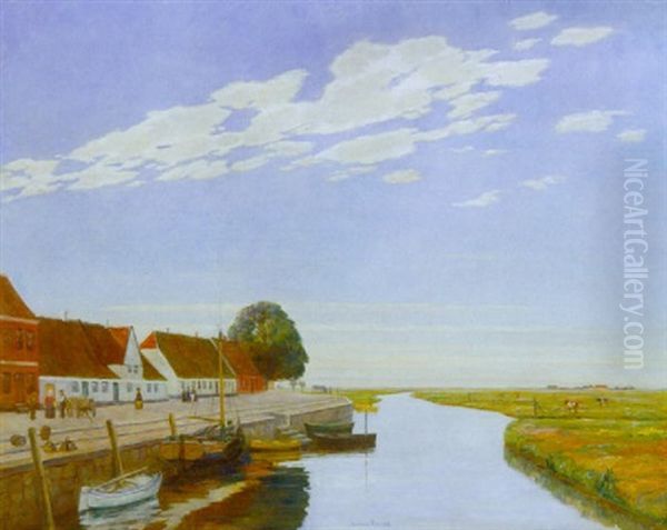 Parti Fra Ribe Oil Painting by Johan Rohde